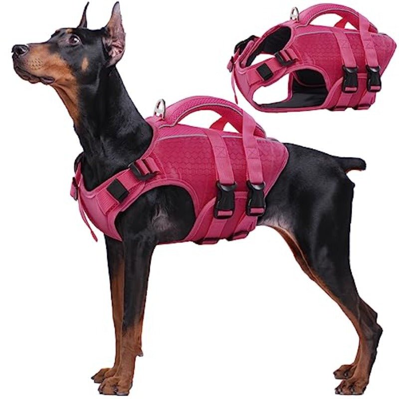 Gilet de Sauvetage Réfléchissant pour Chien avec Poignée