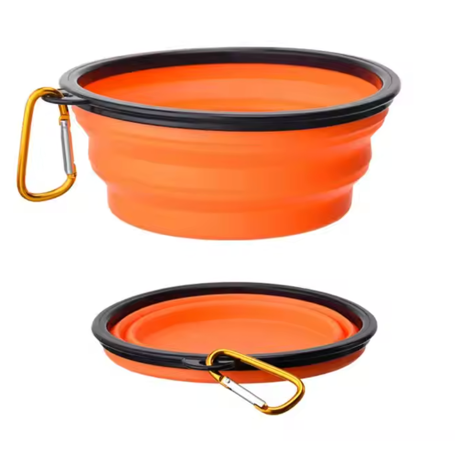 Gamelle de Voyage Pliable pour Chien avec Clip