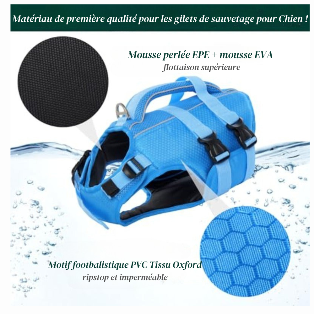 Gilet de Sauvetage Réfléchissant pour Chien avec Poignée