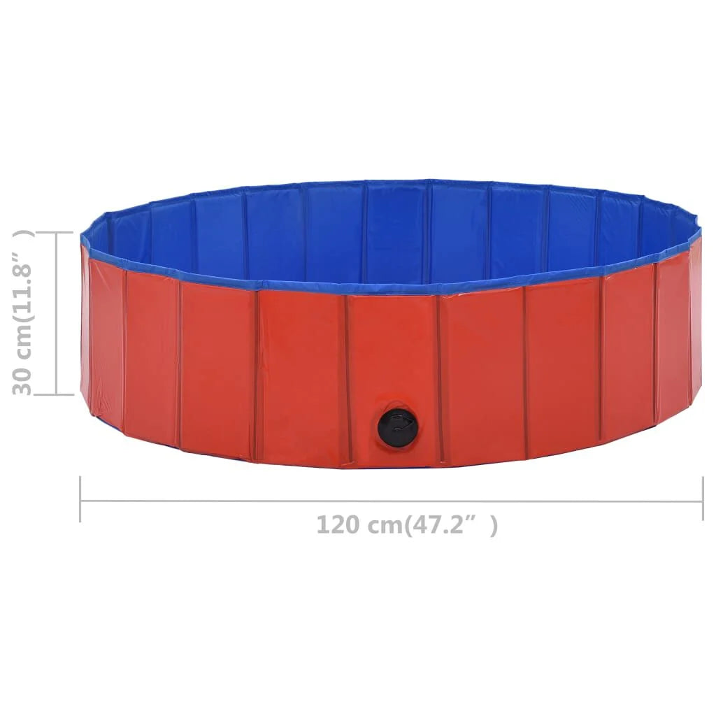 Piscine Pliable pour Chien Rouge 120x30 cm