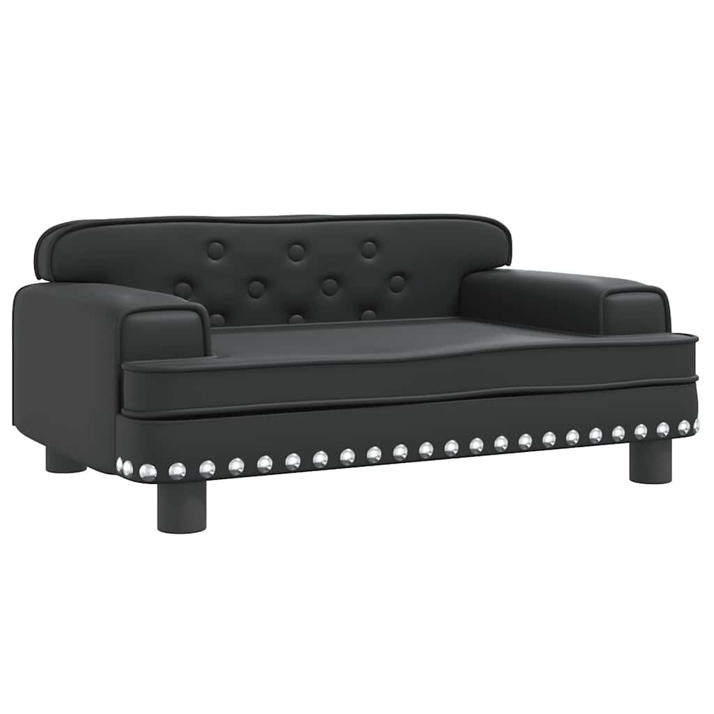Lit pour chien noir en velours 70x45x30 cm