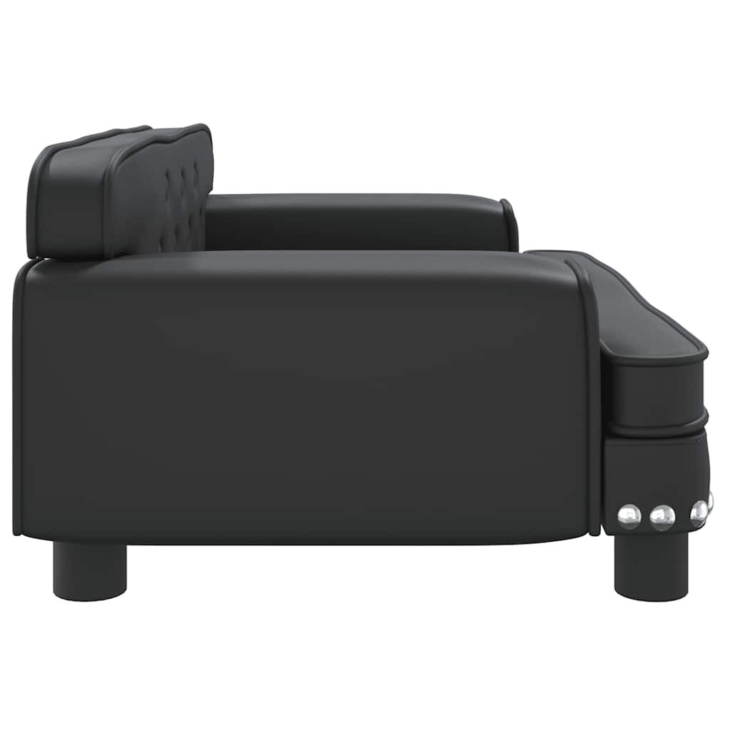 Lit pour chien noir en velours 70x45x30 cm