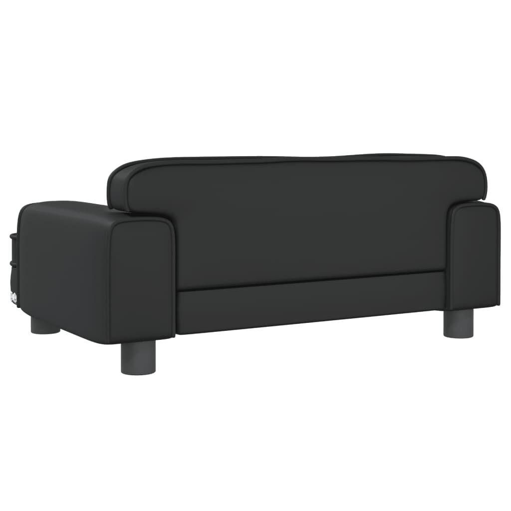 Lit pour chien noir en velours 70x45x30 cm