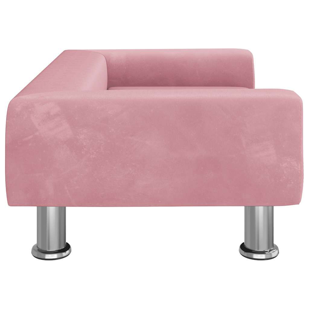 Lit pour Chien Rose en Velours 70x45