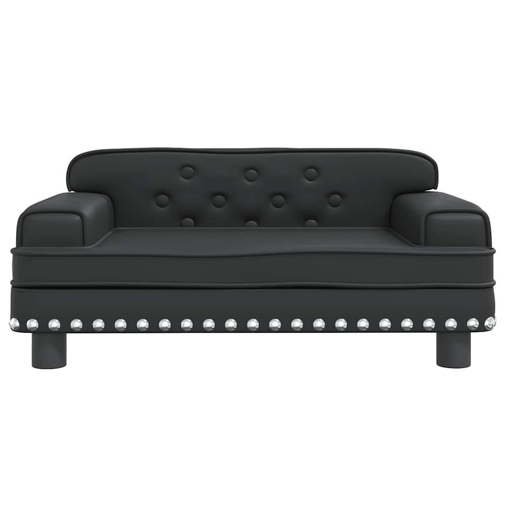 Lit pour chien noir en velours 70x45x30 cm