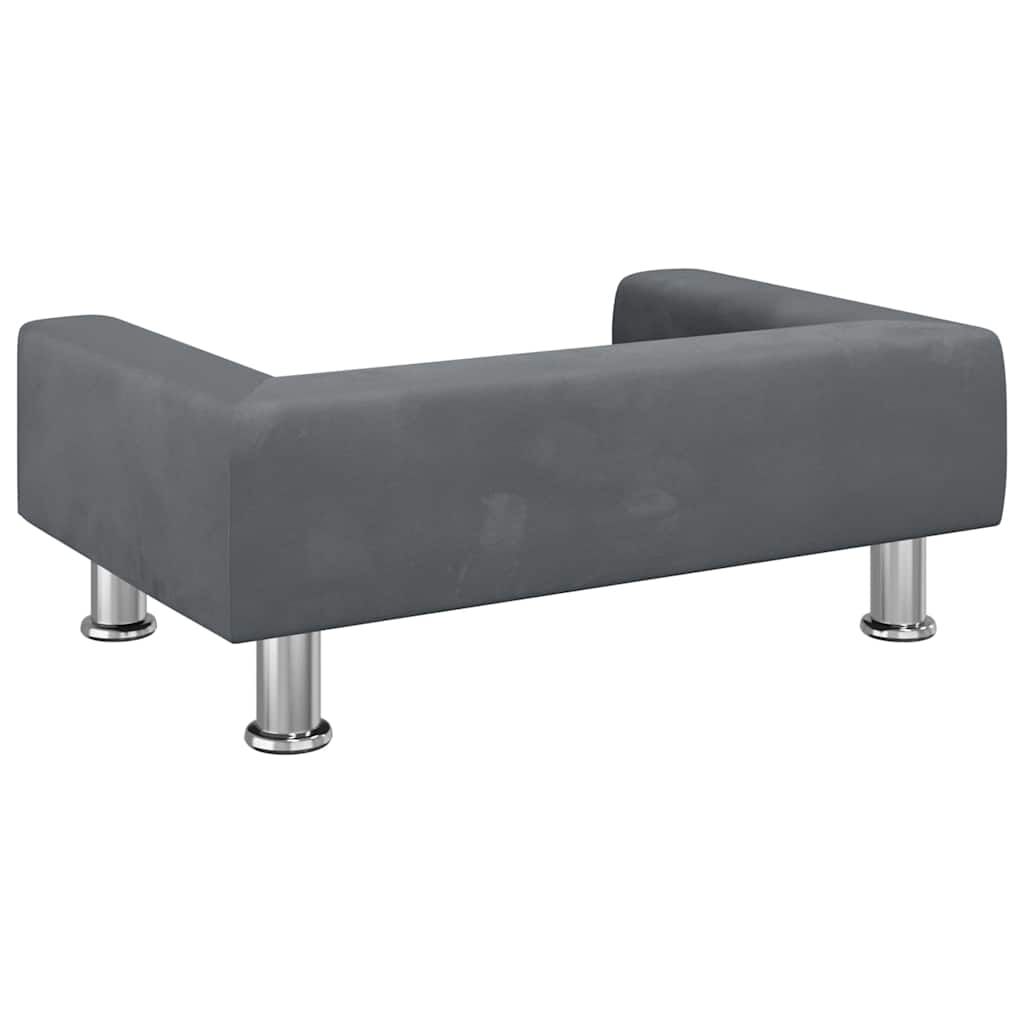 Lit pour Chien Velours Gris Foncé