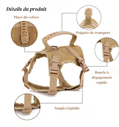 Harnais Tactique pour Petit Chien – Confort et Sécurité