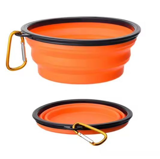 Gamelle de Voyage Pliable pour Chien avec Clip