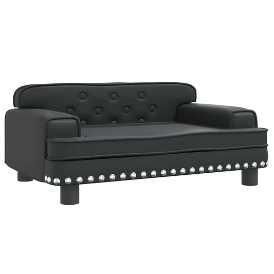 Lit pour chien noir en velours 70x45x30 cm