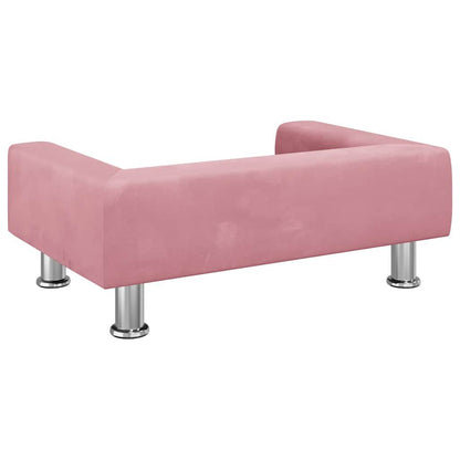 Lit pour Chien Rose en Velours 70x45