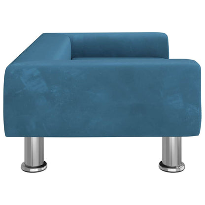Lit Pour Chien Bleu Velours 70x45x26,5 cm