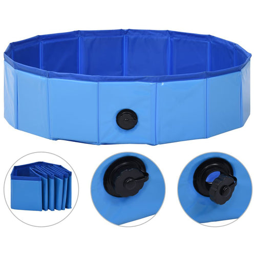 Piscine Pliable pour Chien Bleu 120x30cm