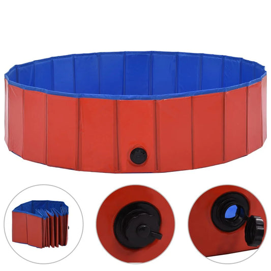 Piscine Pliable pour Chien Rouge 120x30 cm
