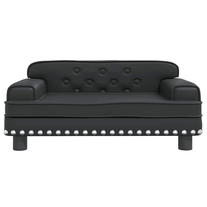 Lit pour chien noir en velours 70x45x30 cm