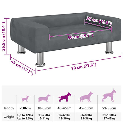 Lit pour Chien Velours Gris Foncé