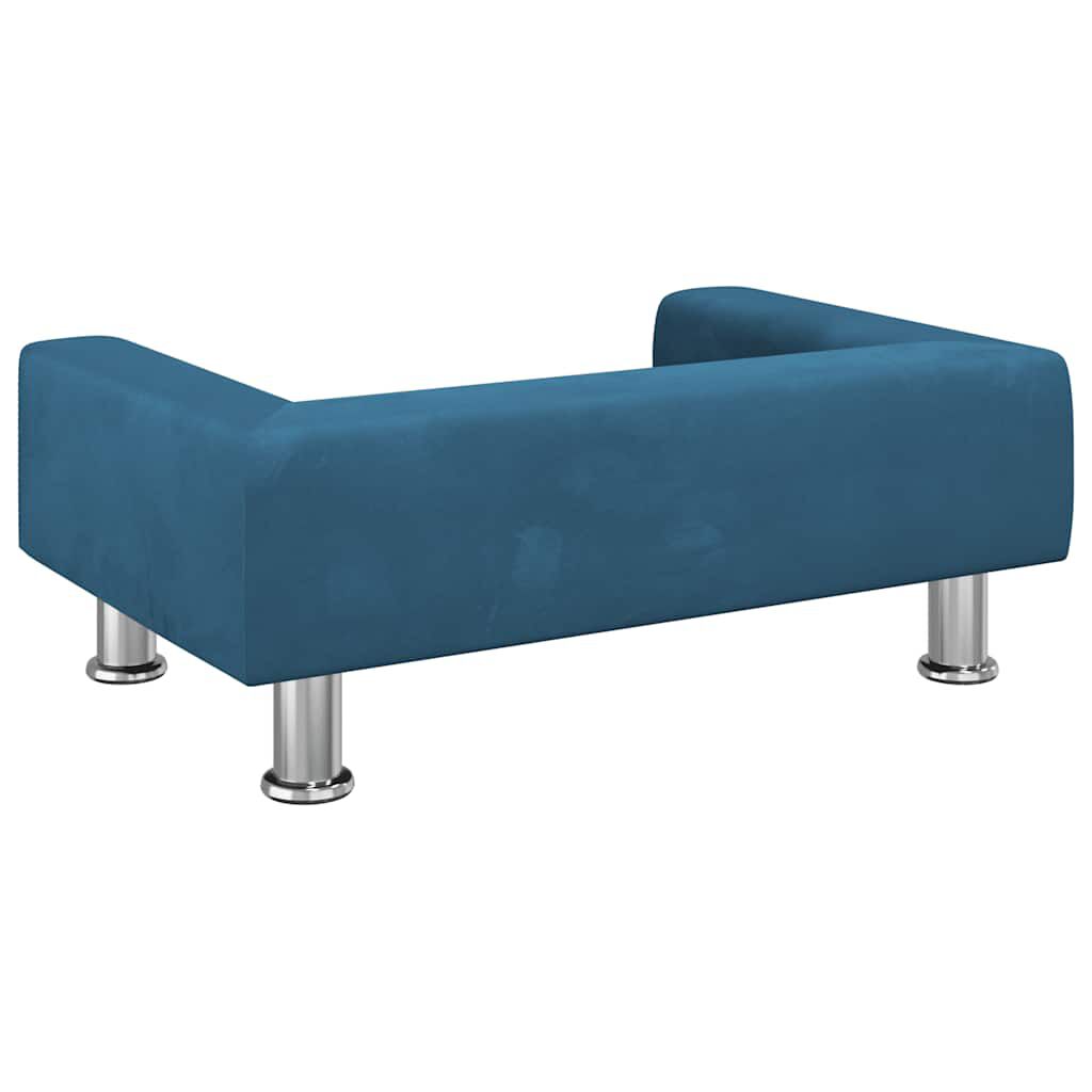 Lit Pour Chien Bleu Velours 70x45x26,5 cm