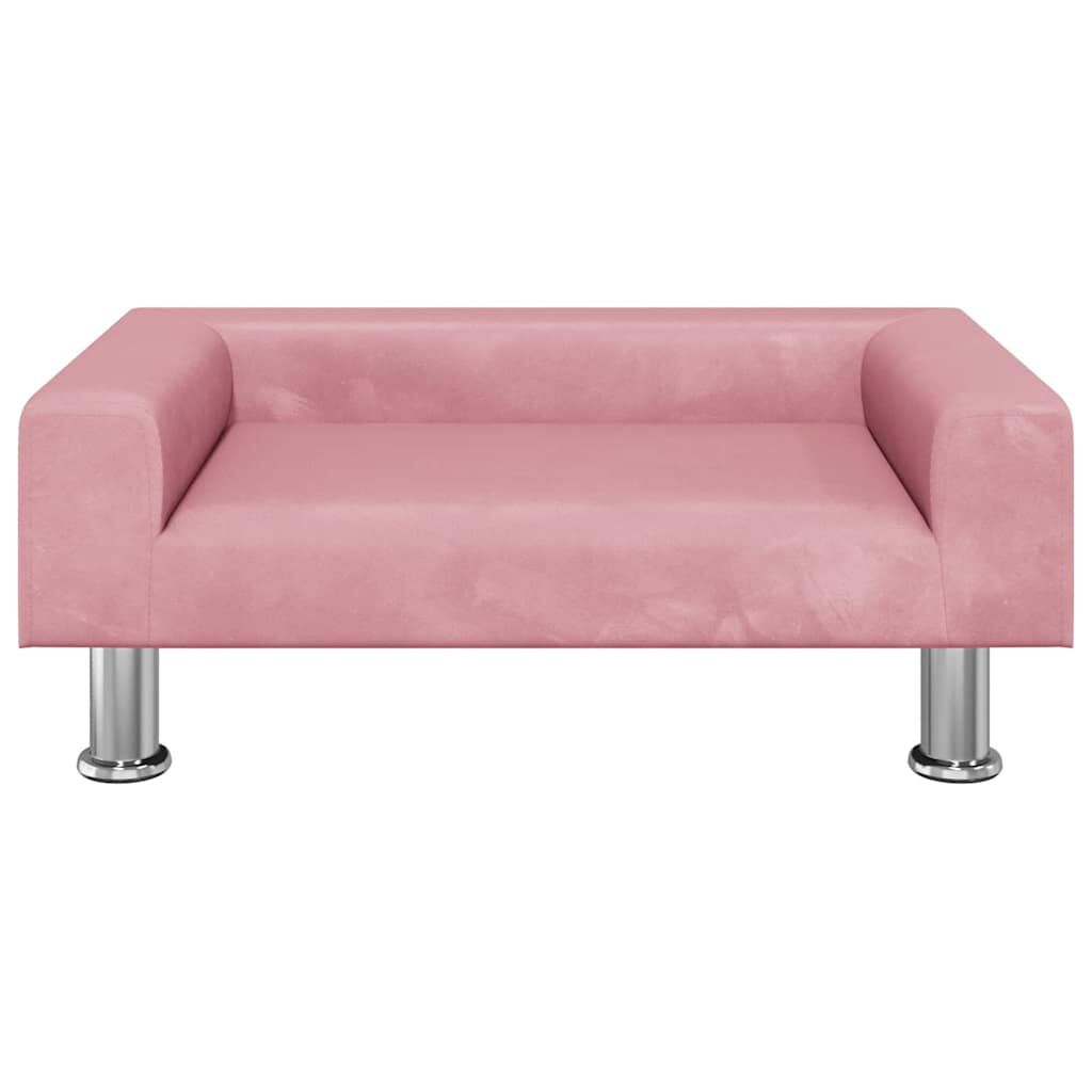 Lit pour Chien Rose en Velours 70x45