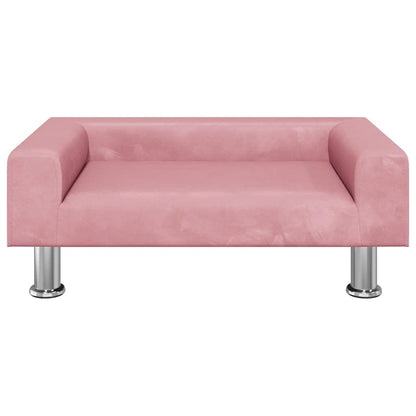 Lit pour Chien Rose en Velours 70x45
