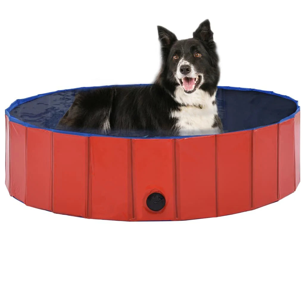 Piscine Pliable pour Chien Rouge 120x30 cm